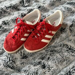 Adidas Gazelle Scarlet and Ivory Trainers